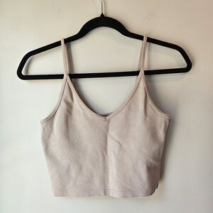 Aritzia Sunday Best Roxboro Cropped Cami Taupe